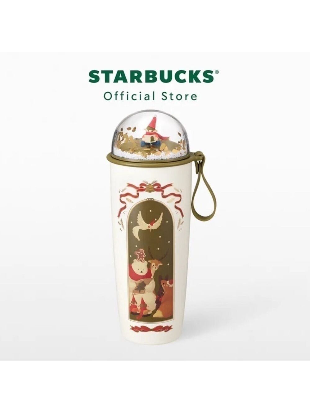 STARBUCKS 2023 STAINLESS STEEL 20OZ HOLIDAY FRIENDS TUMBLER W/LID
